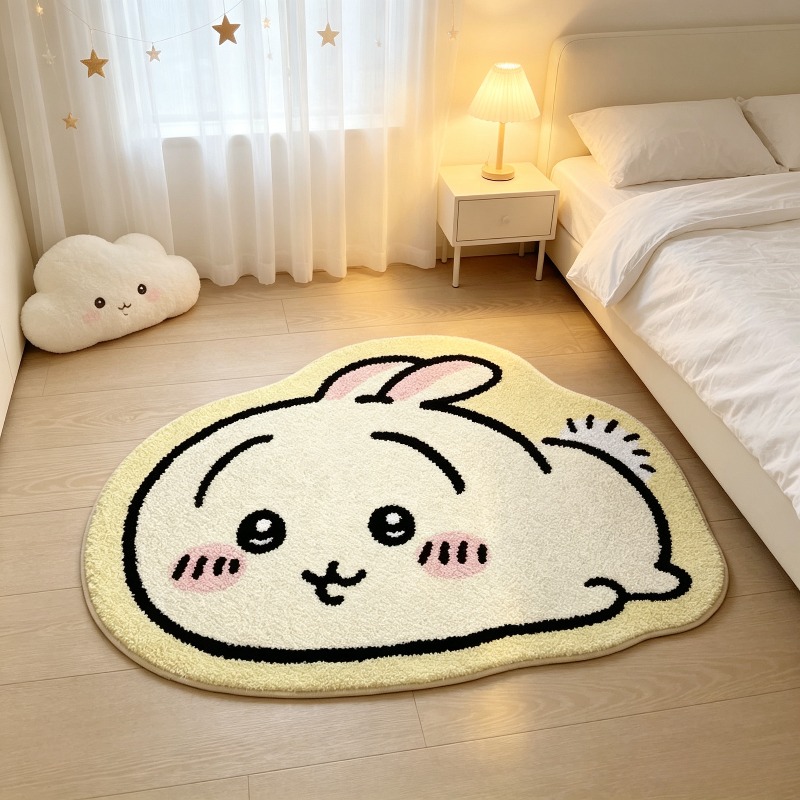 Home Improvement Furniture - -Chiikawa！！！ Cartoon Rug Anime Hachiware Usagi
